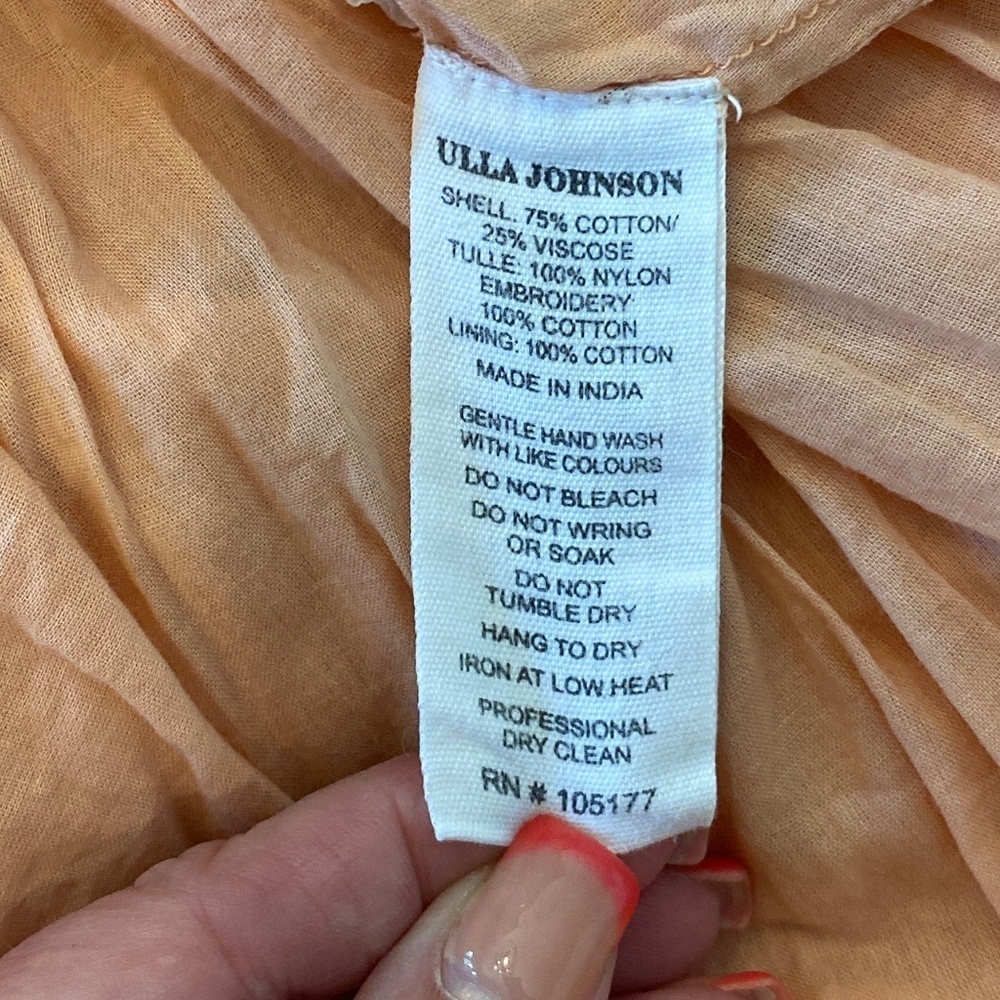 Ulla Johnson Sheila Embroidered Dress Pinkish-Peach 33386 - Picture 14 of 16